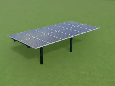 Agricultural photovoltaic 90 degrees 8m Low-poly 3D model