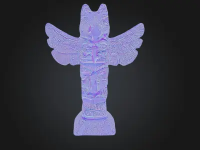 Pacific Northwest Totem - Low-poly PBR and 2K Textures Low-poly 3D model