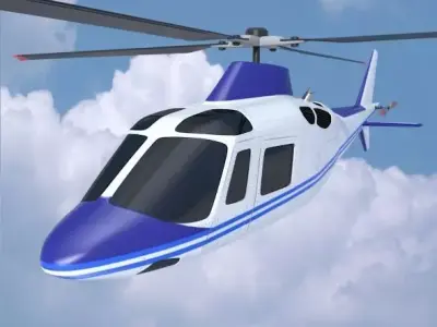 Agusta aw109 civilian helicopter 3D model