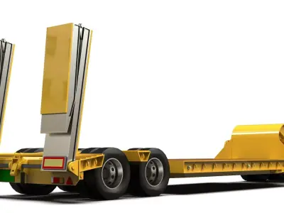 Generic Lowbed Semi-Trailer 4x18m 25 Tons 3D model