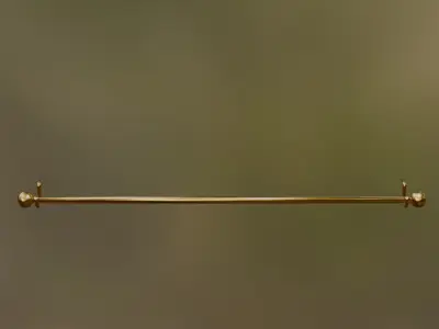 Simple low poly curtain rod Free low-poly 3D model