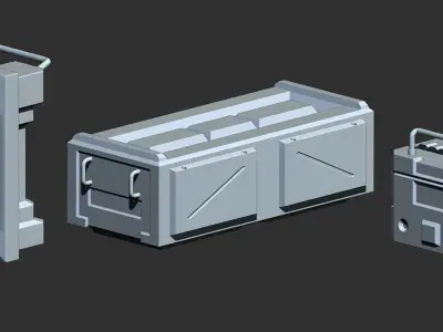 Sci-Fi Box Base Mesh Vol 2 Low-poly 3D model