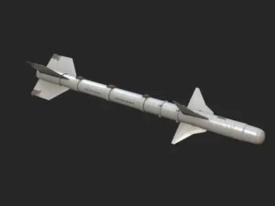 Chinese PL9 Infrared guided Air-to-Air missile PL-9 Low-poly 3D model