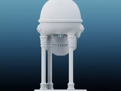 Cyber-Gothic Sentinel Skull Bust PM-186 3D print model