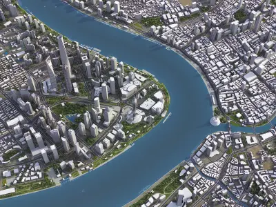 Shanghai Low-poly 3D model