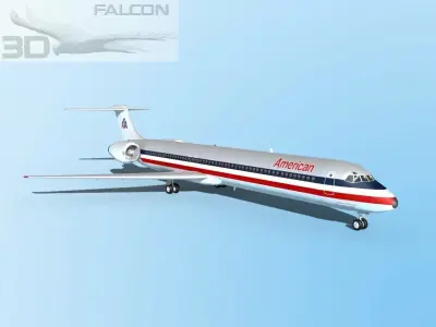 Falcon3D MD-80 American Airlines 3D model