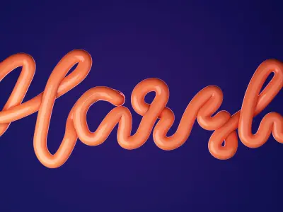 Inflated 3D Text Low-poly 3D model