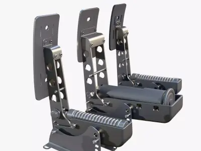 Steering Wheel Pedal Handbrake Racing Kit M1 3D model