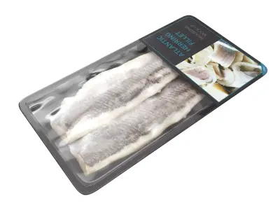 Herring fillet in packaging Low-poly 3D model
