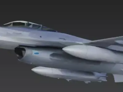 Fighter Jet with high resolution Textures 3D model 3D model