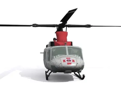 Medical helicopter Low-poly 3D model