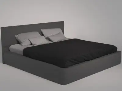  Double bed Free 3D model