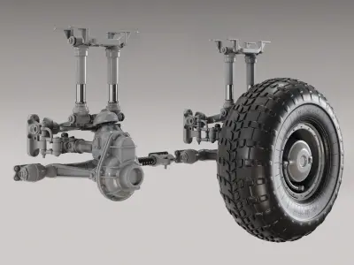 BTR and APC Suspension with Wheel 3D model