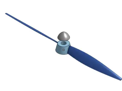 2 Blade Propeller with nose cone 3D print model