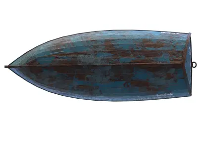 Old Boat low poly PBR texture Low-poly 3D model