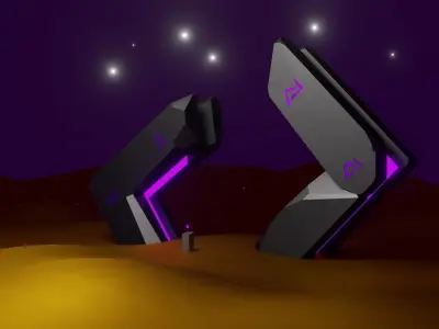 Temple of Portal Low-poly 3D model