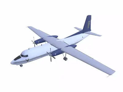 Lowpoly Fokker F27 Friendship Low-poly 3D model