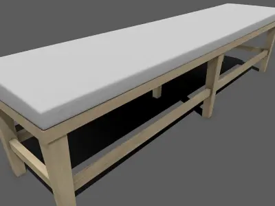 Bench with Cushion Low-poly PBR Free low-poly 3D model