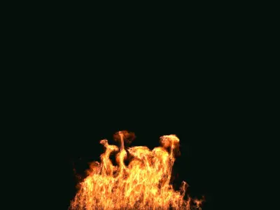 FumeFX Large Scale Fire Low-poly 3D model