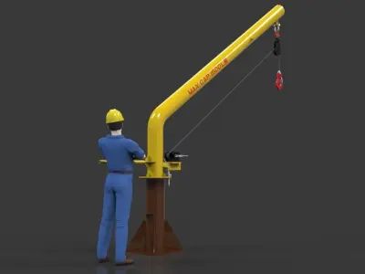 Davit crane 1500 Free 3D model
