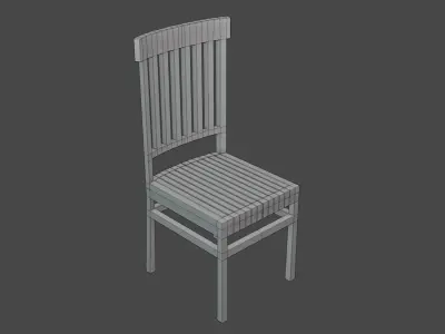 3D Dining room chair low poly Free 3D model