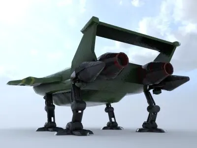 Thunderbird star wars fighter jet Low-poly 3D model