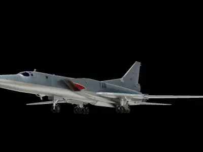 Tupolev Tu-22M Russian Strategic bomber Low-poly 3D model