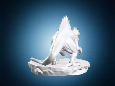 Spinosaurus Dinosaur Sculpture Miniature 3D print model
