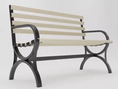 Park Bench Model 3D model