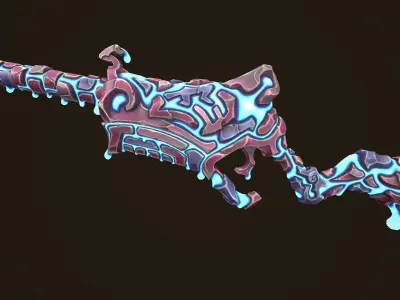 Modular stylized lava rifle shotgun pistol Low-poly 3D model