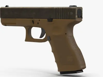 Glock 19 Brown Rough Low-poly 3D model