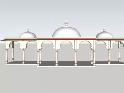 indian jodhpuri stone arch 3d moda Low-poly 3D model