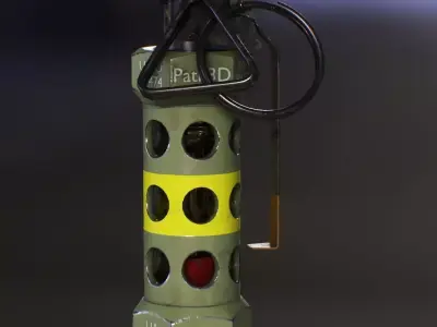 FlashBang 3D grenade launcher Low-poly 3D model