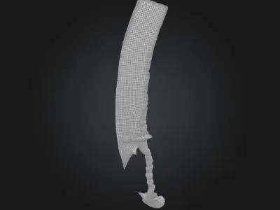 Eldritch Cleaver Stylized Fantasy Horror Weapon Low-poly 3D model