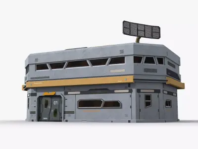 Sci-Fi Industrial x24 Low-poly 3D model