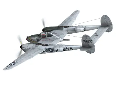 Lockheed P-38 Lightning - Little Buckaroo 3D model