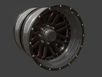 DUALLY RIM SET 3D model