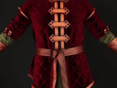 Medieval man costume 3D model