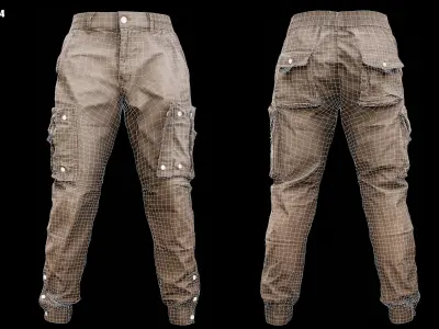 Cargo Pants 001 Low-poly 3D model