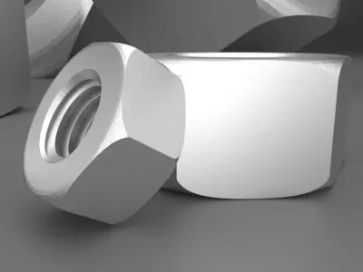 Nut DIN 934 - similar ISO 4032 - M2 to M90 3D model