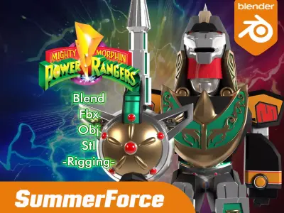 Dragonzord Battle Mode SD - Power Ranger 3D model