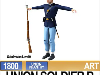 Civil War Union Soldier B Infantry 3D model