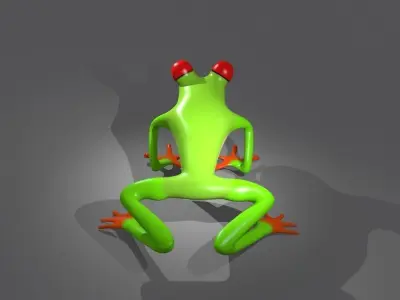3d frog with eyes Low-poly 3D model