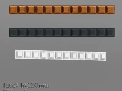 Decorative molding 9-17mm width set Free 3D model