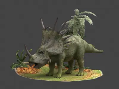 Coelurosaurs triceratops herbivores ancient creatures Slasher 3D model