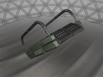 Sci-Fi Stairs - 7 - Green Version Low-poly 3D model