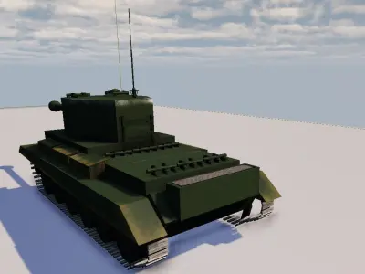 Low Poly British ww2 tank Free low-poly 3D model