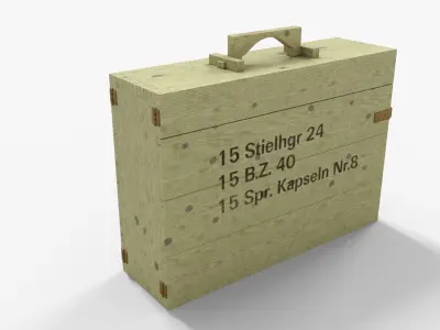 Grenade Case WW2 Low-poly 3D model