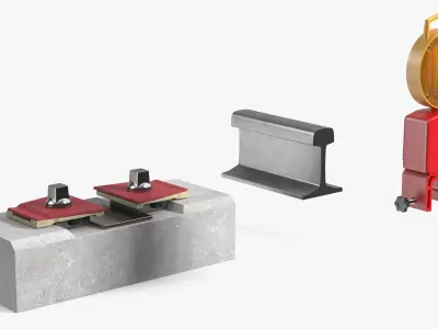 Warning Beacon Lamp Rail Mounted 3D model