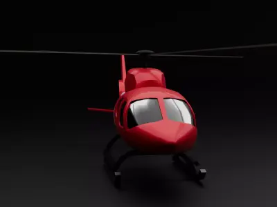 Low Poly Helicopter Game Ready flying vehicle FBX OBJ Low-poly 3D model